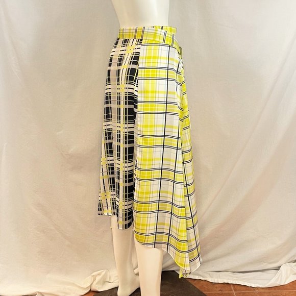 Mixed Plaid Skirt With Asymmetric Hem | Topshop - Picture 3 of 6
